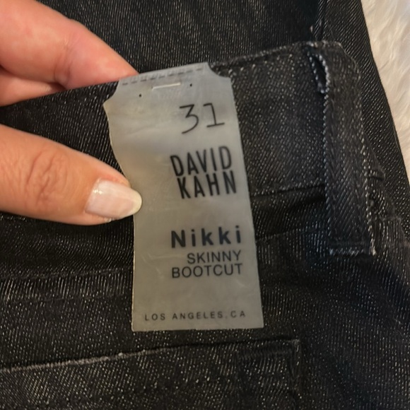 NWT David Kahn black washed skinny bootcut denim size 31 - Picture 4 of 8